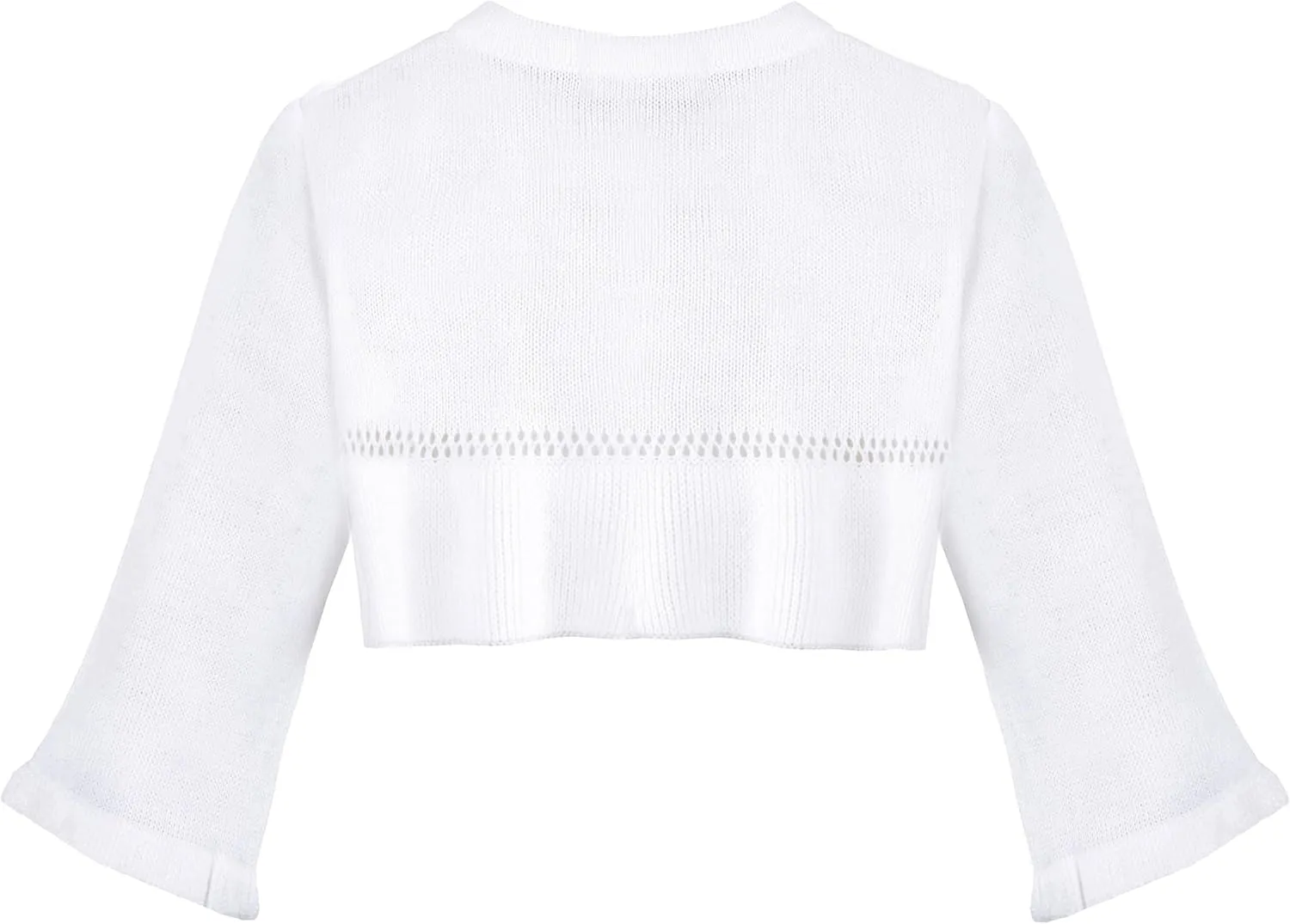Lilax Little Girls' Knit Long Sleeve One Button Closure Bolero Shrug