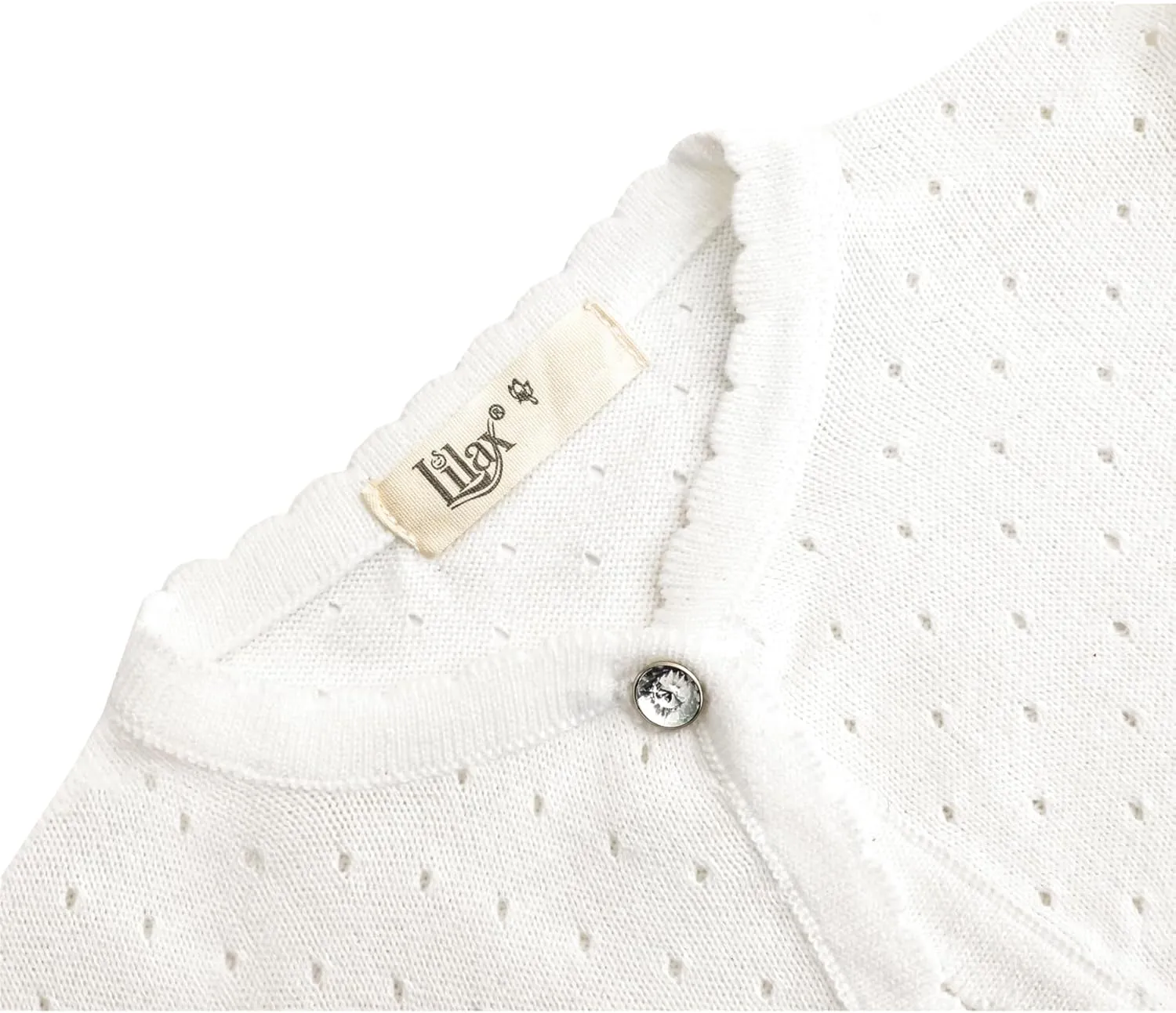 Lilax Little Girls' Knit Long Sleeve One Button Closure Bolero Shrug