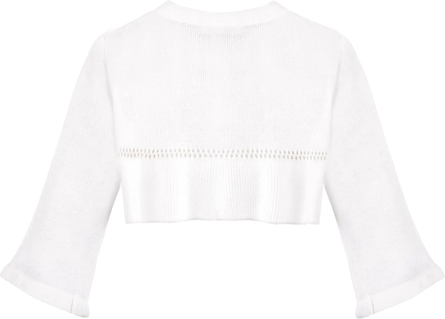 Lilax Little Girls' Knit Long Sleeve One Button Closure Bolero Shrug
