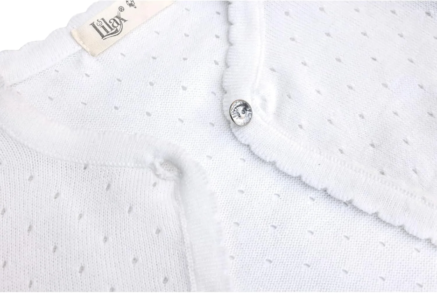 Lilax Little Girls' Knit Long Sleeve One Button Closure Bolero Shrug