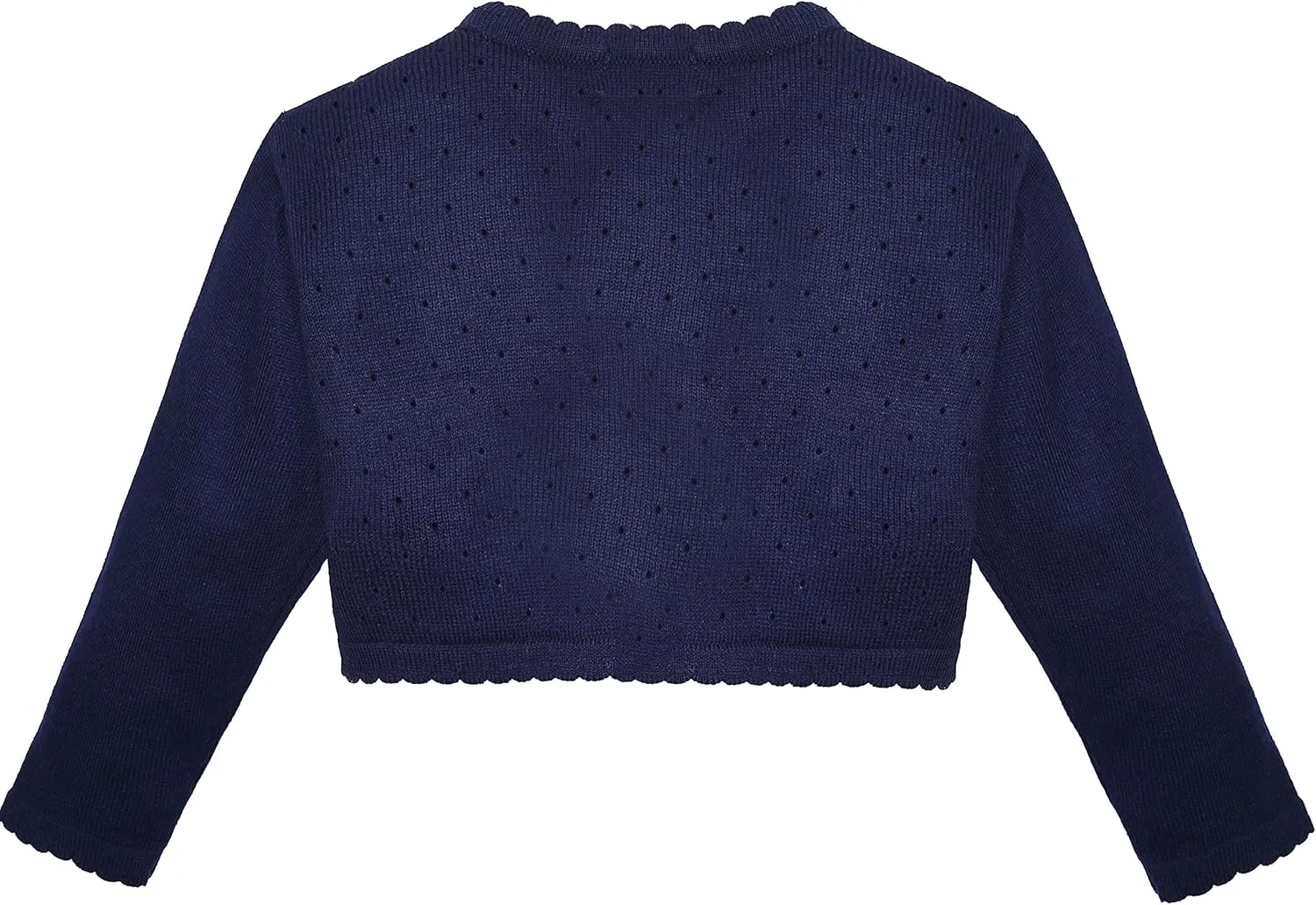 Lilax Little Girls' Knit Long Sleeve One Button Closure Bolero Shrug