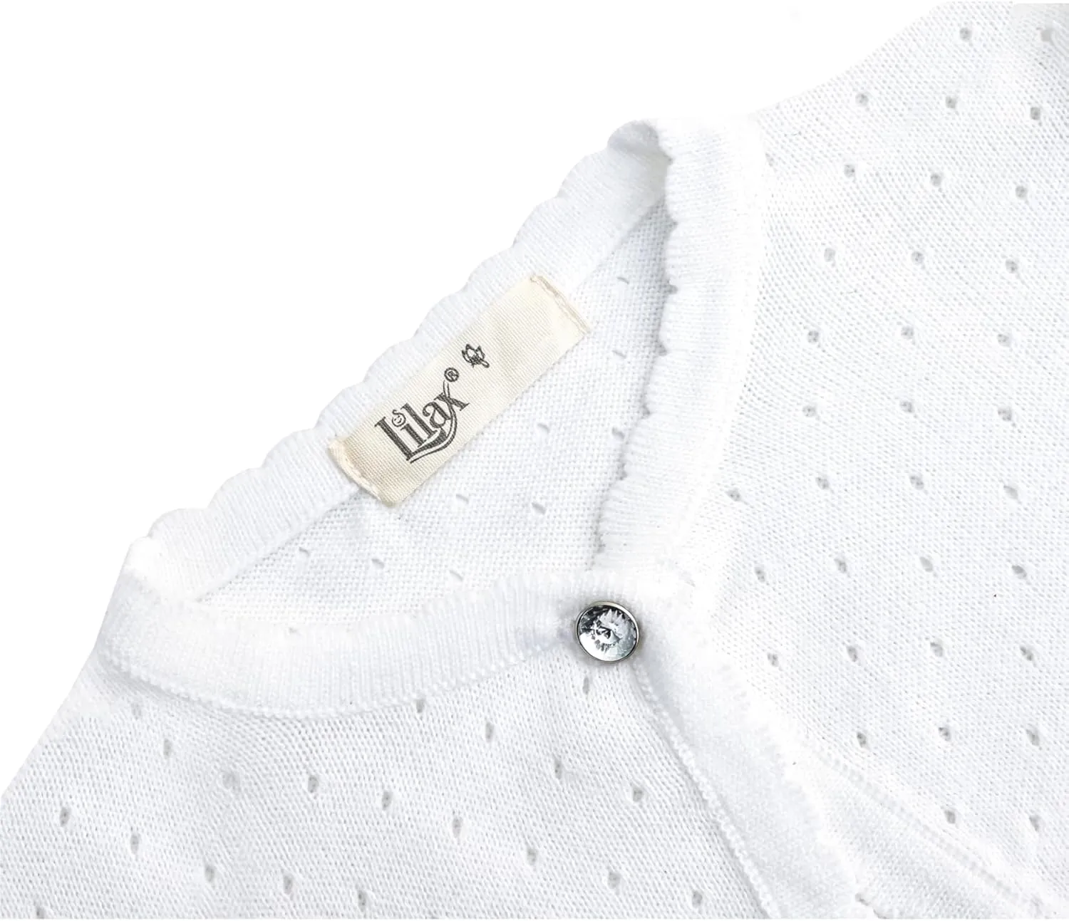 Lilax Little Girls' Knit Long Sleeve One Button Closure Bolero Shrug