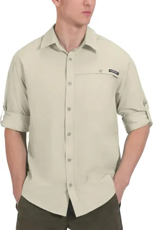 Little Donkey Andy Men's UPF 50  UV Protection Shirt, Breathable Long Sleeve Fishing Hiking Shirt, Air-Holes Tech