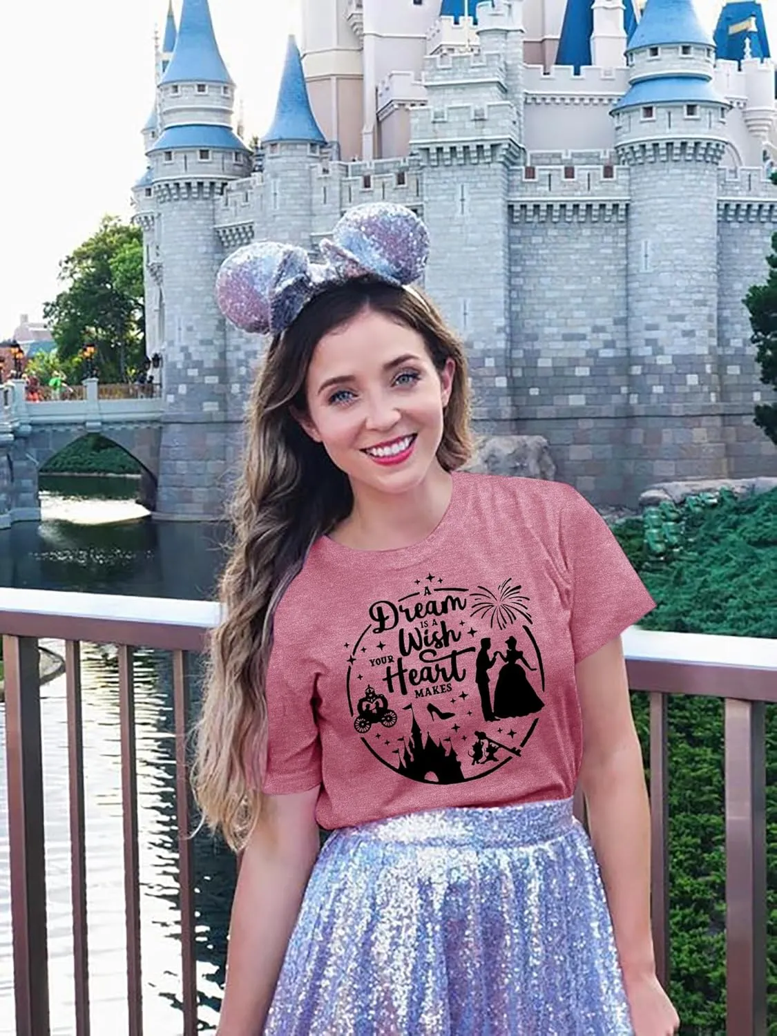 Magical Shirt for Women: Princess Castle Shirts Magic Kingdom T-Shirt Funny World Trips Short Sleeve Tee Top