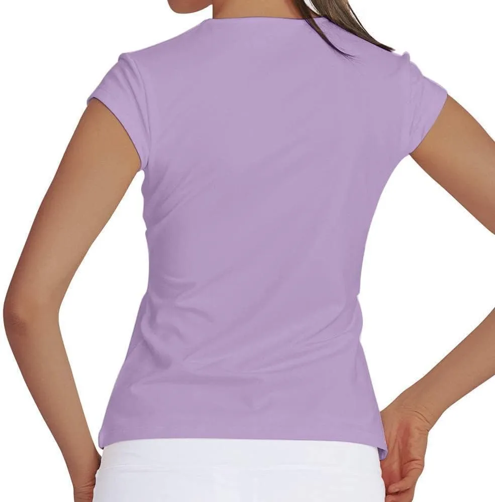 Meja Women Tennis Shirt Short Sleeve,V Neck Golf T Shirt Quick Dry Running Shirts Activewear