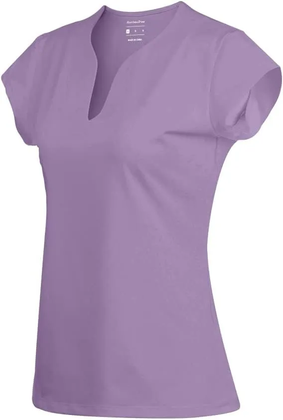 Meja Women Tennis Shirt Short Sleeve,V Neck Golf T Shirt Quick Dry Running Shirts Activewear
