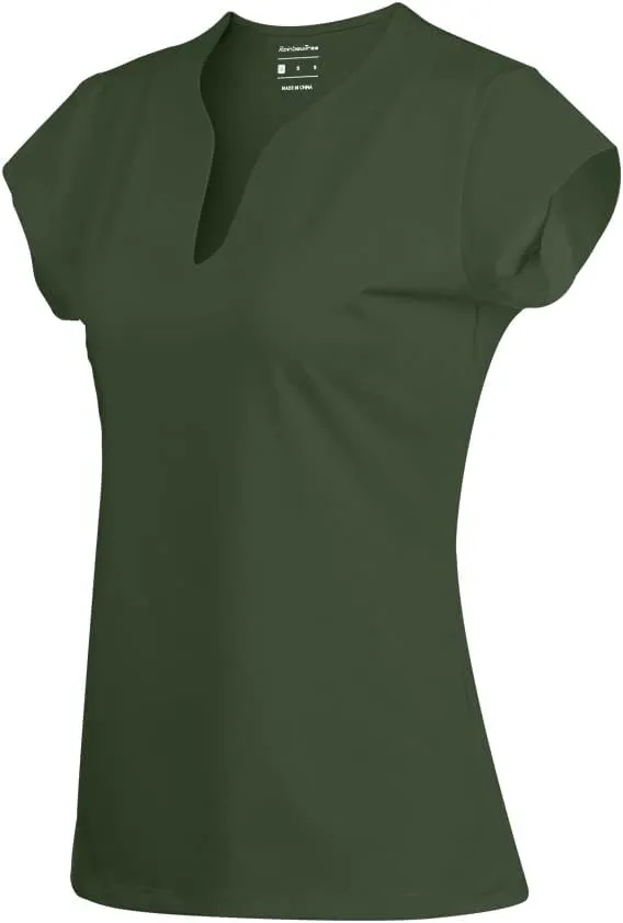 Meja Women Tennis Shirt Short Sleeve,V Neck Golf T Shirt Quick Dry Running Shirts Activewear