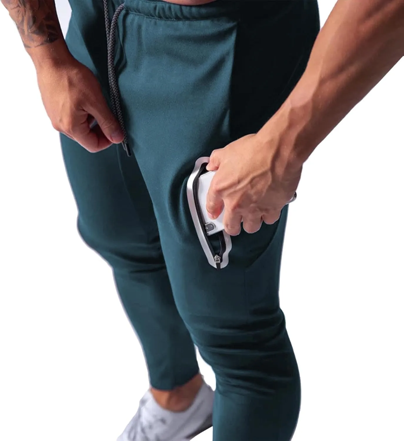 Men Jogger Pants Gym Slim Fit Elastic Waist Drawstring Sweatpants with Pocket Athletic Pants for Training Running