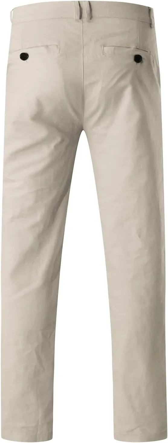 Men Mens Chino Pants Casual Stretch Waist Regular Fit Tactical Tapered Workout Trousers with Pockets Sweatpants for Mens