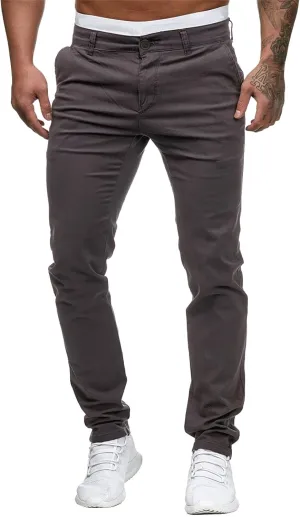 Men Mens Chino Pants Casual Stretch Waist Regular Fit Tactical Tapered Workout Trousers with Pockets Sweatpants for Mens