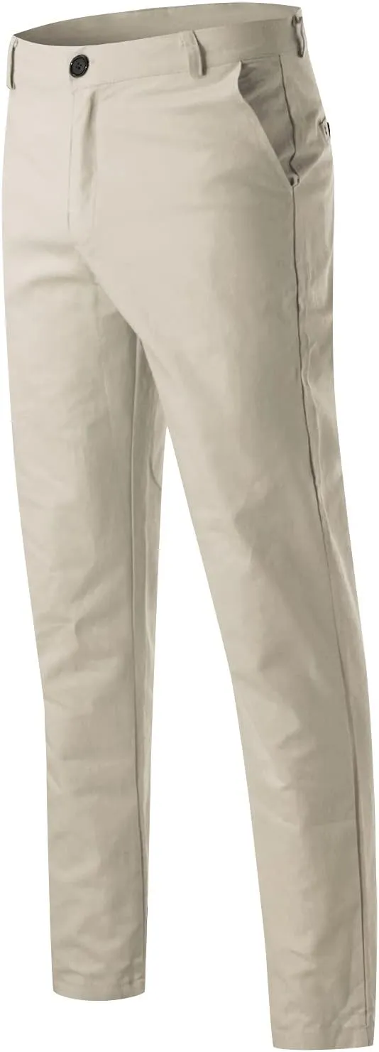 Men Mens Chino Pants Casual Stretch Waist Regular Fit Tactical Tapered Workout Trousers with Pockets Sweatpants for Mens