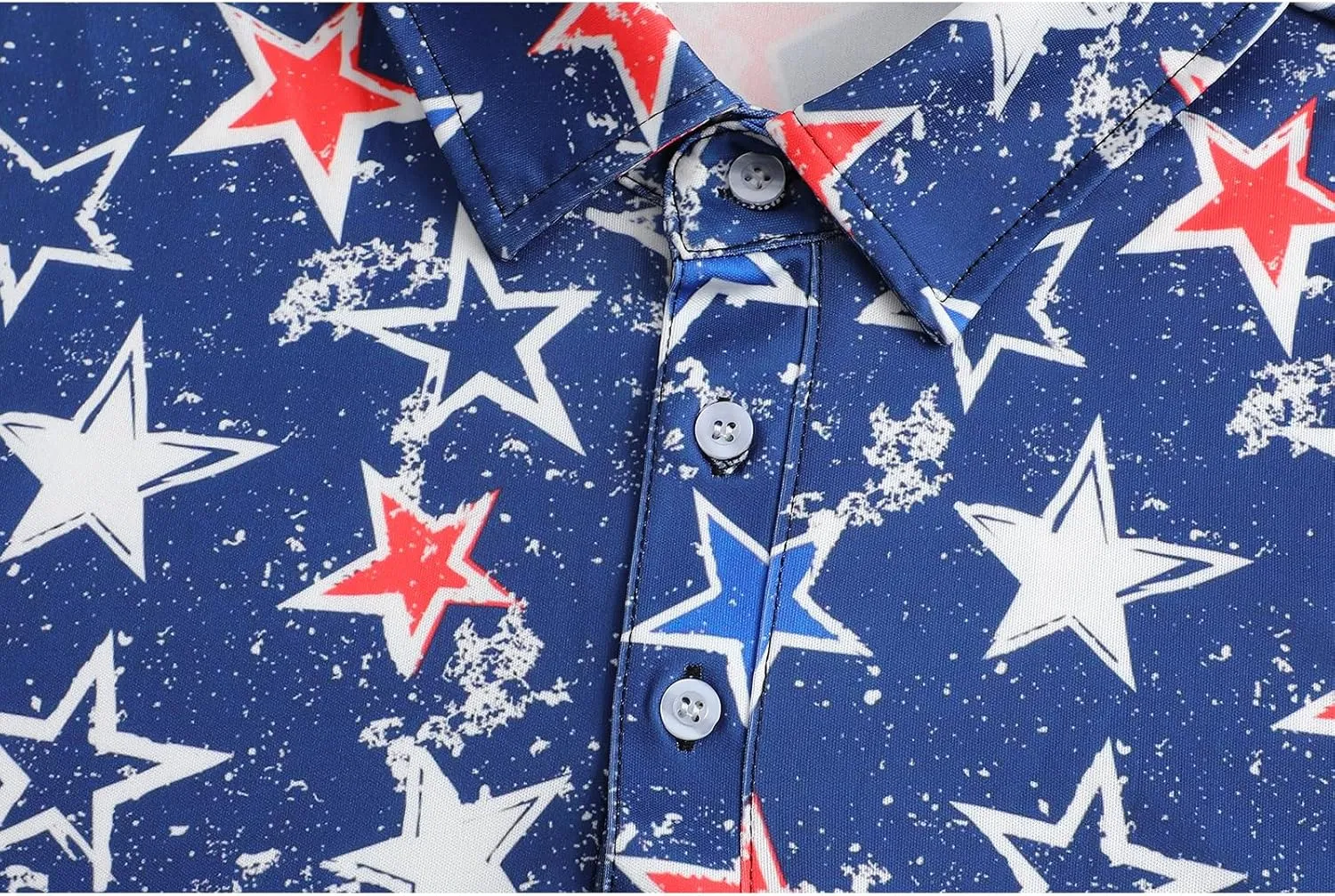 Men's American Flag Polo Shirt, USA Patriotic Short Sleeve Dri-Fit Quick-Dry Golf Shirt