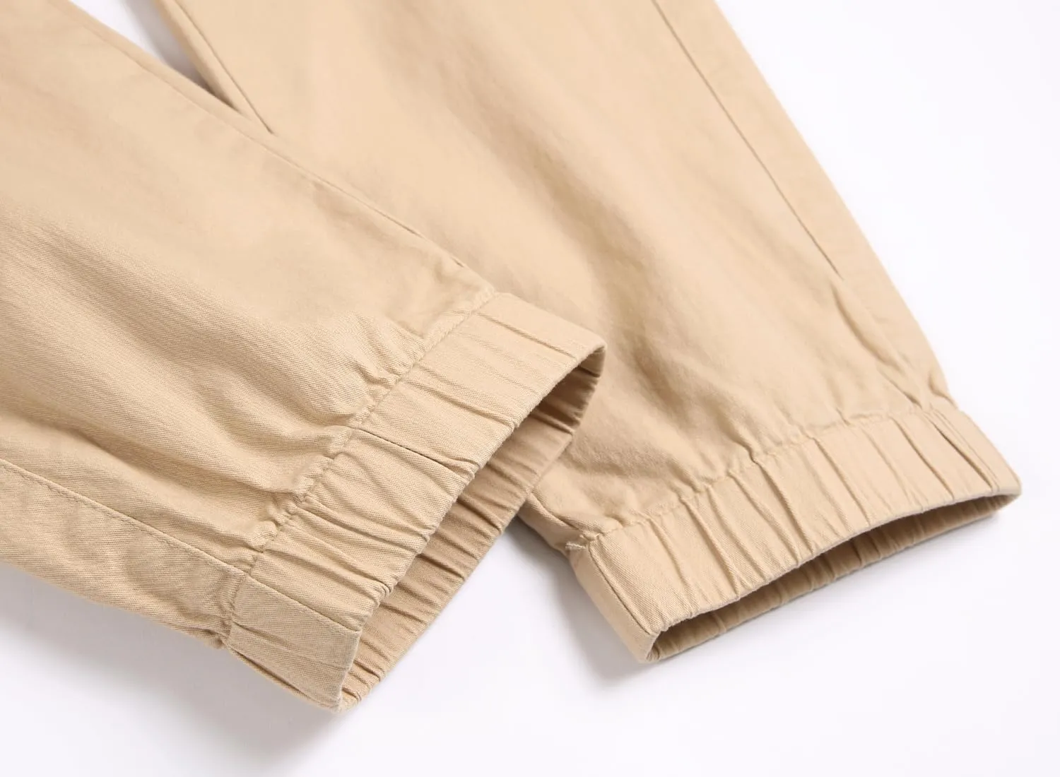Mens Casual Cargo Joggers Pants Elastic Waist Slim Fit Stretch Chino Work Pants Twill Track Sweatpants Trousers