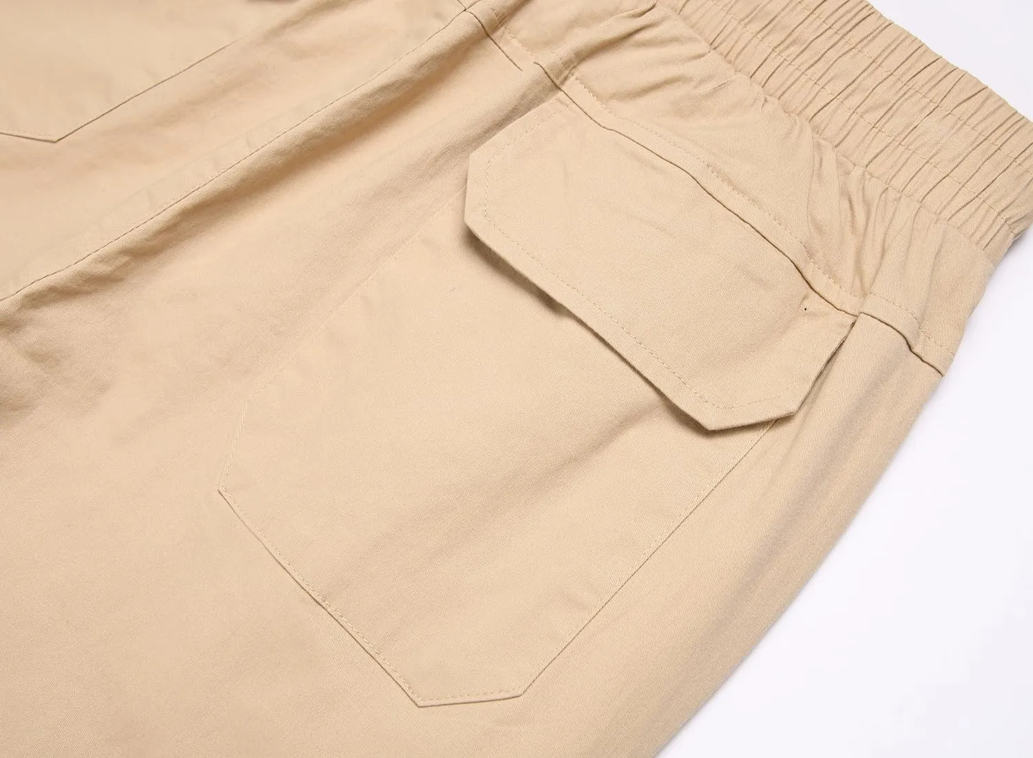 Mens Casual Cargo Joggers Pants Elastic Waist Slim Fit Stretch Chino Work Pants Twill Track Sweatpants Trousers