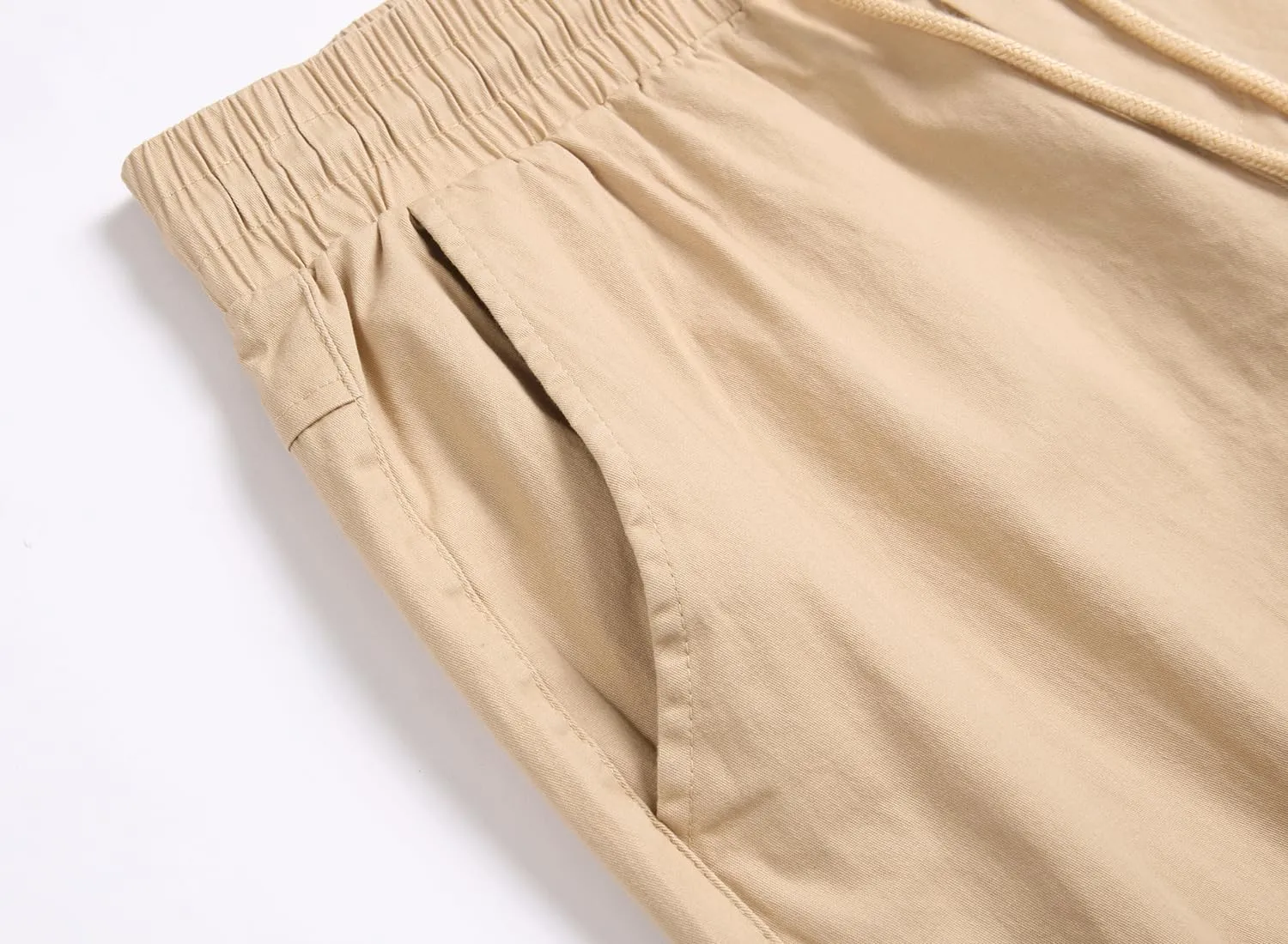 Mens Casual Cargo Joggers Pants Elastic Waist Slim Fit Stretch Chino Work Pants Twill Track Sweatpants Trousers