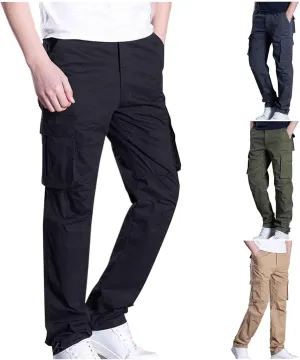 Mens Casual Pants Slim Fit Elastic Waist Straight Leg Pants for Men Fashion Trendy 2025 Spring Vacation Basic Pants