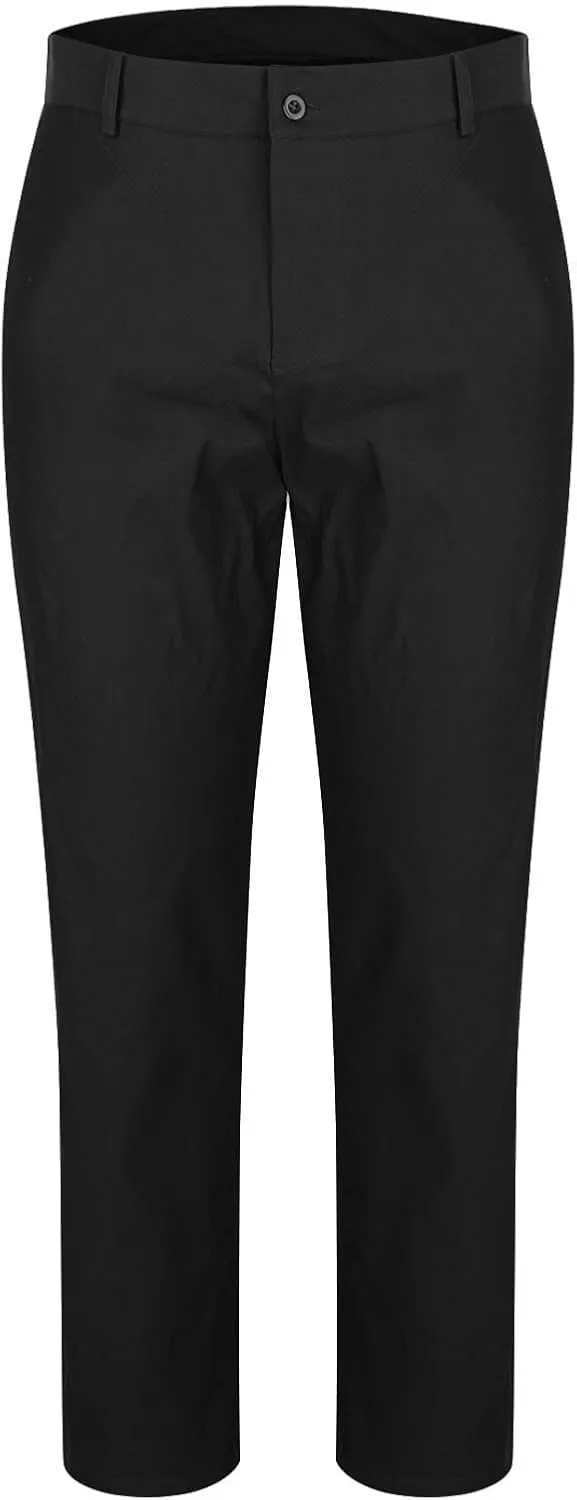 Mens Casual Stretch Chino Pants Slim Fit Expandable Waist Flat Front Khaki Pant Lightweight Golf Trousers with Pocket