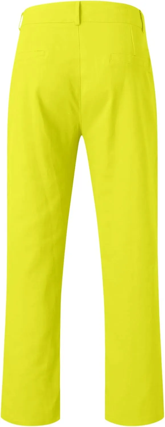 Mens Casual Stretch Dress Pants Slim Fit Solid Color Skinny Long Work Pant Flat-Front Business Golf Dress Chinos Pant