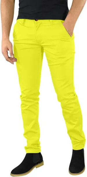 Mens Casual Stretch Dress Pants Slim Fit Solid Color Skinny Long Work Pant Flat-Front Business Golf Dress Chinos Pant