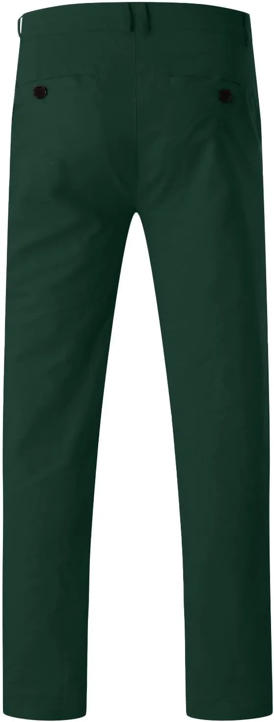 Men's Chino Pants Casual Stretch Waist Tapered Trousers with Pockets Loose Fit Joggers Pockets Tapered Sweatpants