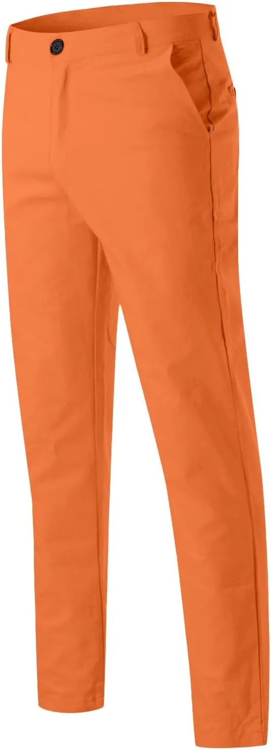 Men's Chino Pants Casual Stretch Waist Tapered Trousers with Pockets Loose Fit Joggers Pockets Tapered Sweatpants