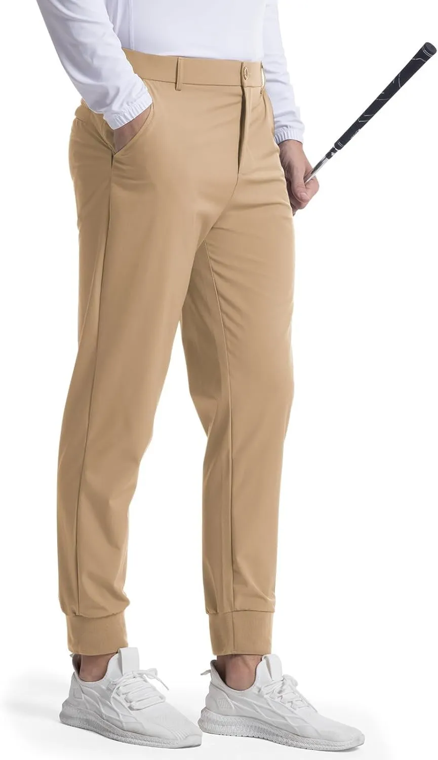 Men's Classic-Fit Casual Stretch Chino Pant Extreme Motion Flat Front Regular Straight Pant Tapered Golf Pants Trouser