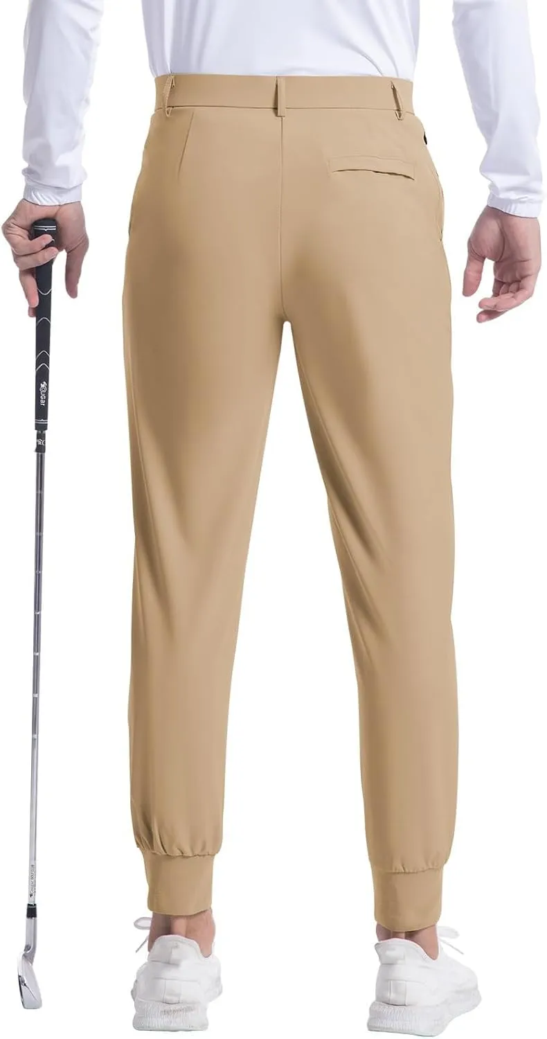 Men's Classic-Fit Casual Stretch Chino Pant Extreme Motion Flat Front Regular Straight Pant Tapered Golf Pants Trouser