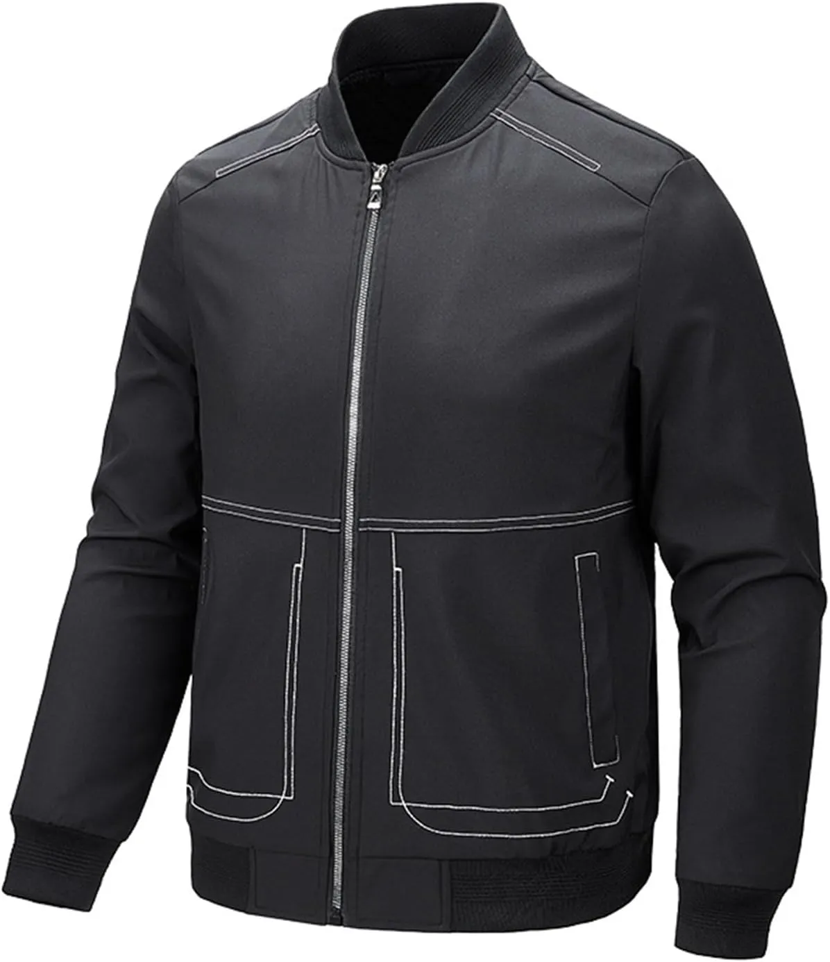Mens Clothes Simple Camouflage Pocket Cardigan Zipper Sweater Jacket Heavyweight Hoodie Mens Zip Up Hoodie Black