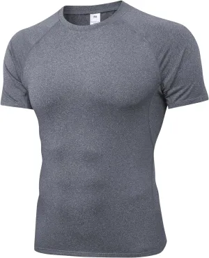 Men's Compression Shirt Short Sleeve Athletic Workout T Shirt Quick Dry Undershirts Baselayer Gym Tops