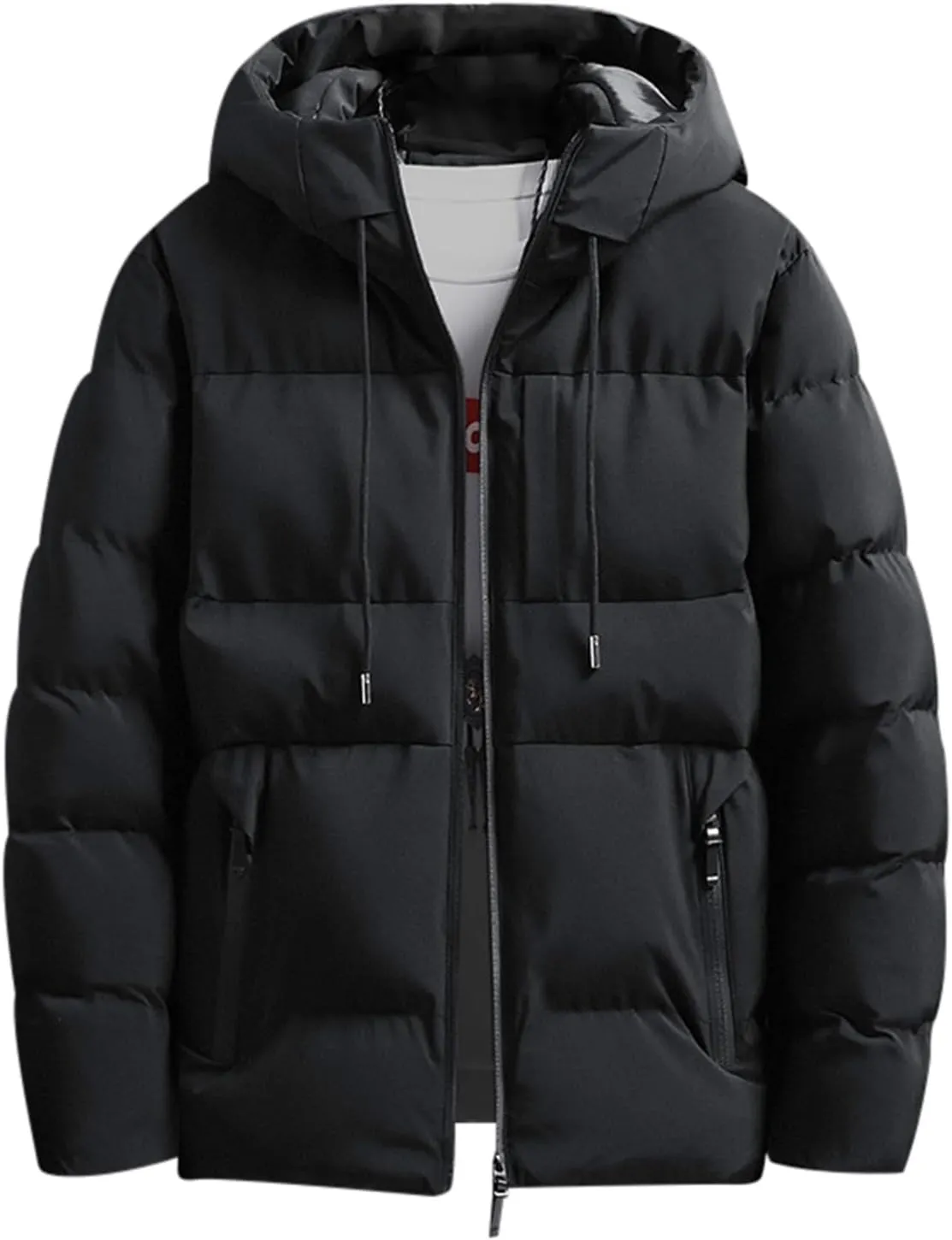 Men's Hooded 2024 Winter Coat Warm Puffer Jacket Thicken Cotton Coat with Removable Hood for Men Plus Size Windproof Outwear