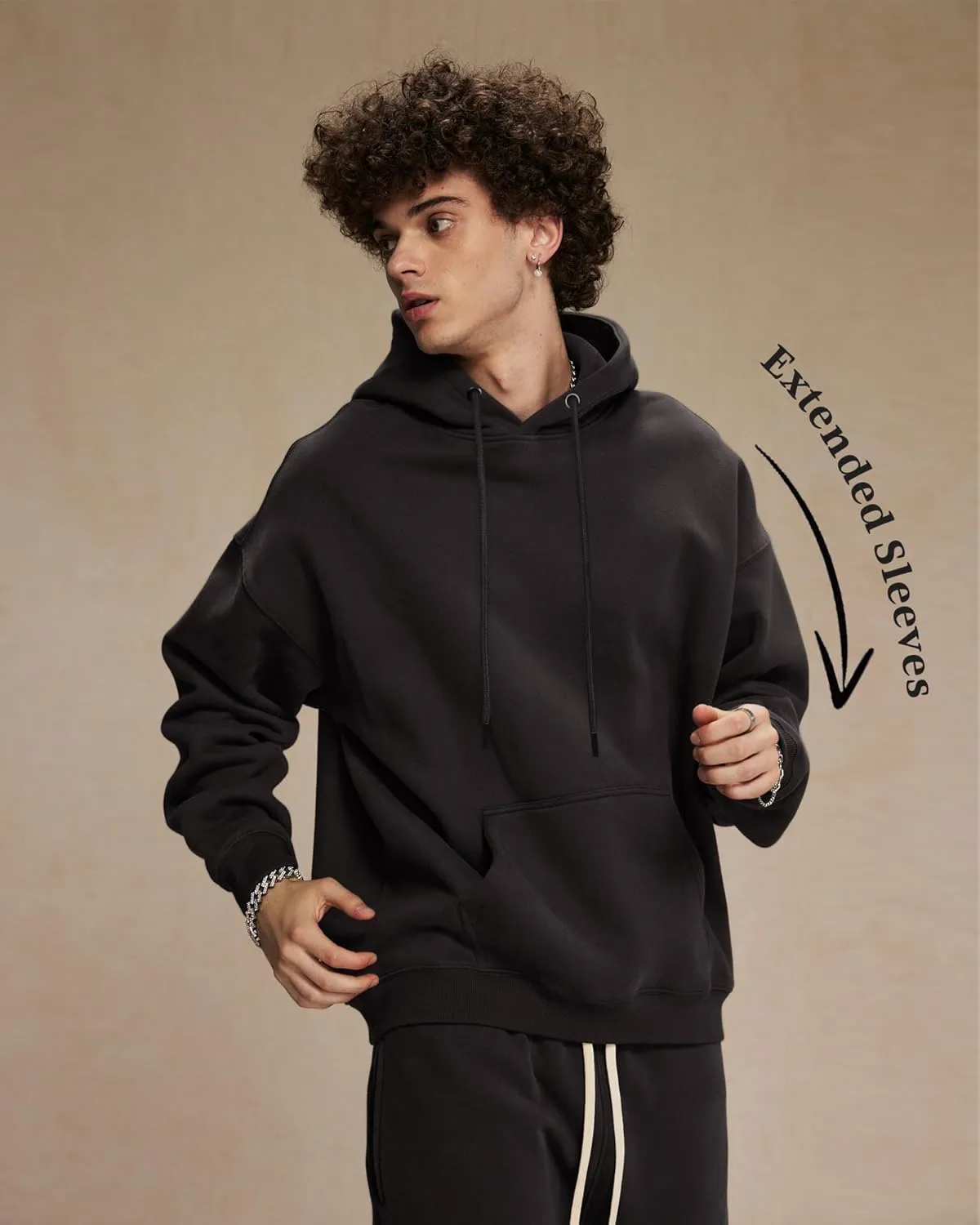 Mens Hoodie Heavyweight Fleece Hoodie Sweatshirt for Men Oversized Pullover Hoodie with Pocket Causal Sportswear