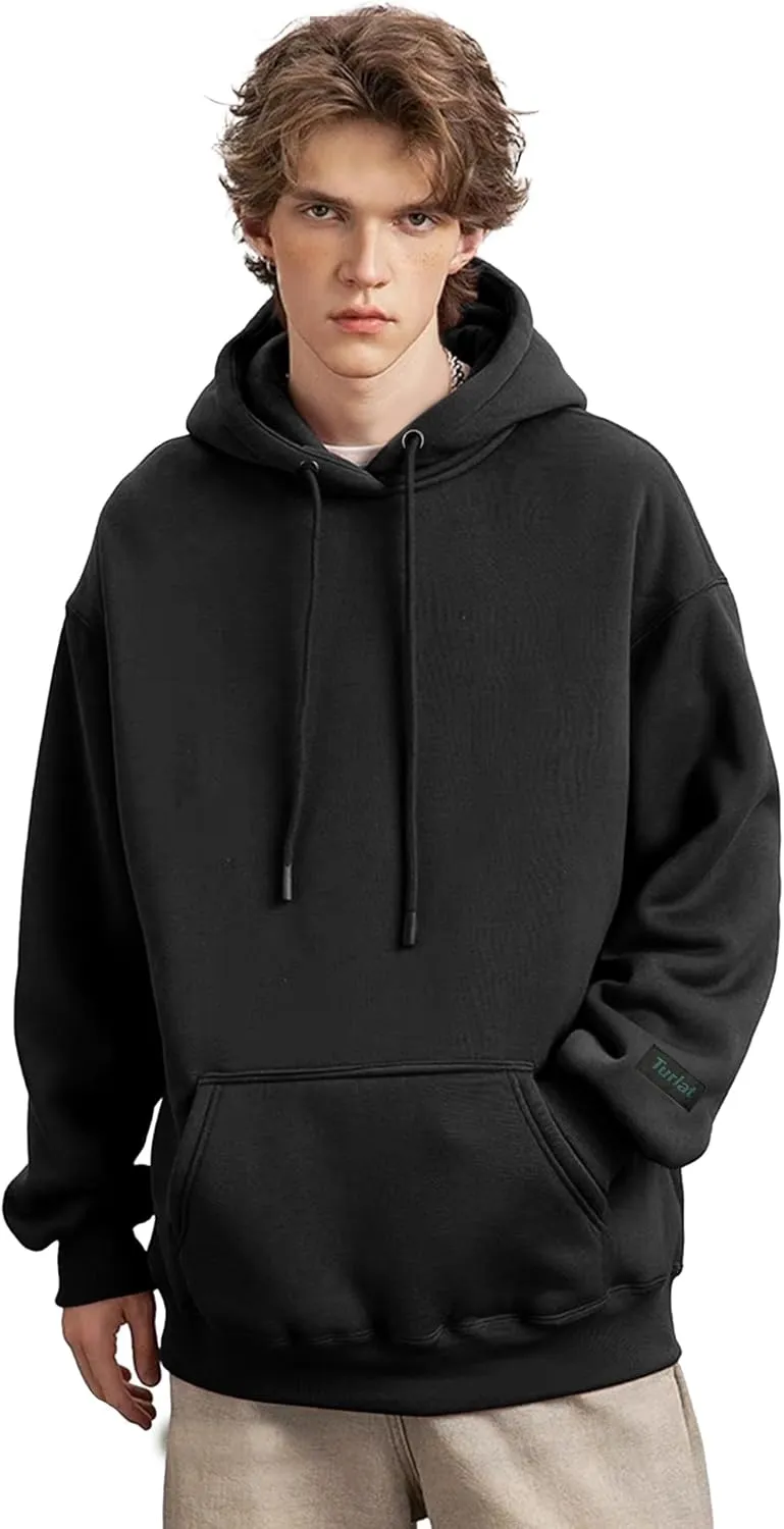 Mens Hoodie Heavyweight Fleece Hoodie Sweatshirt for Men Oversized Pullover Hoodie with Pocket Causal Sportswear