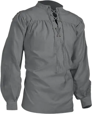 Men's Loose Linen Pirate Shirt Medieval Gothic Renaissance Shirt Long Sleeve Pirate Mercenary Costume Underwear