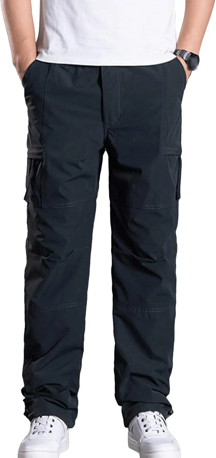 Mens Pants Cargo Joggers Sweatpants Fashion Casual Stretch Athletic Pant Slim Fit Chino Trousers with Pockets