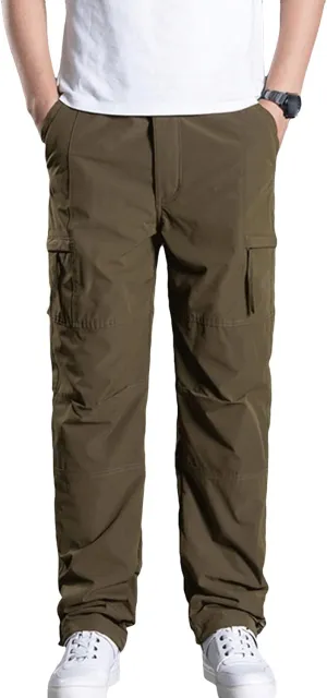 Mens Pants Cargo Joggers Sweatpants Fashion Casual Stretch Athletic Pant Slim Fit Chino Trousers with Pockets