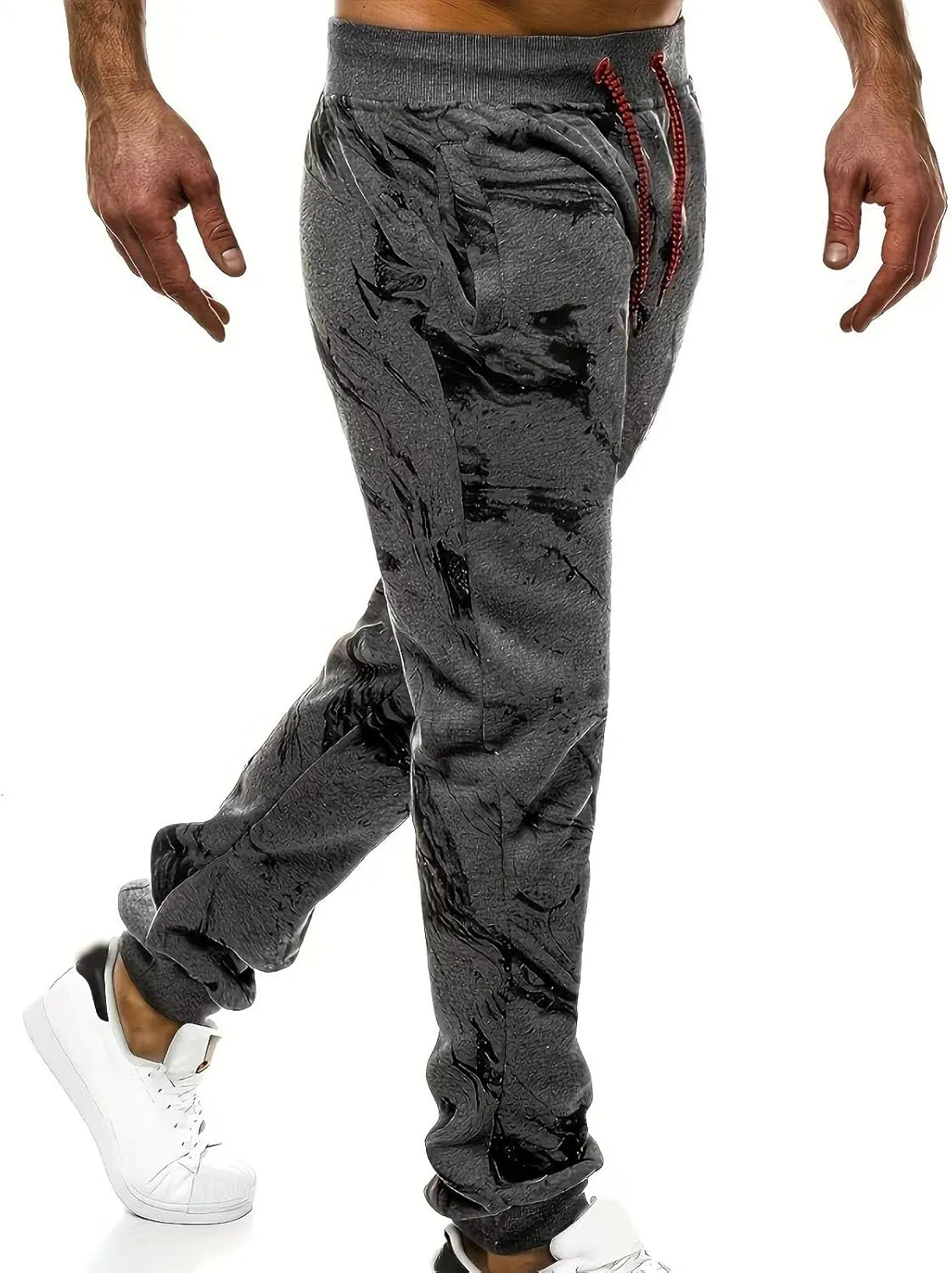Men's Pants Fashion Casual Printed Drawstring Elastic Waist Joggers Trendy 2025 Sports Lightweight Slim Fit Pants
