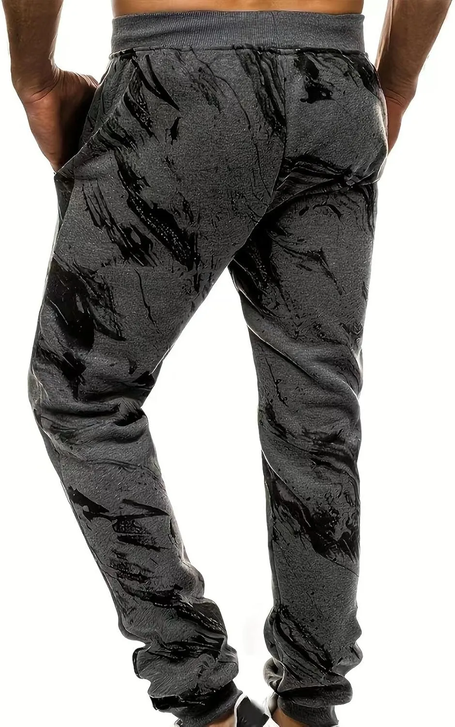 Men's Pants Fashion Casual Printed Drawstring Elastic Waist Joggers Trendy 2025 Sports Lightweight Slim Fit Pants