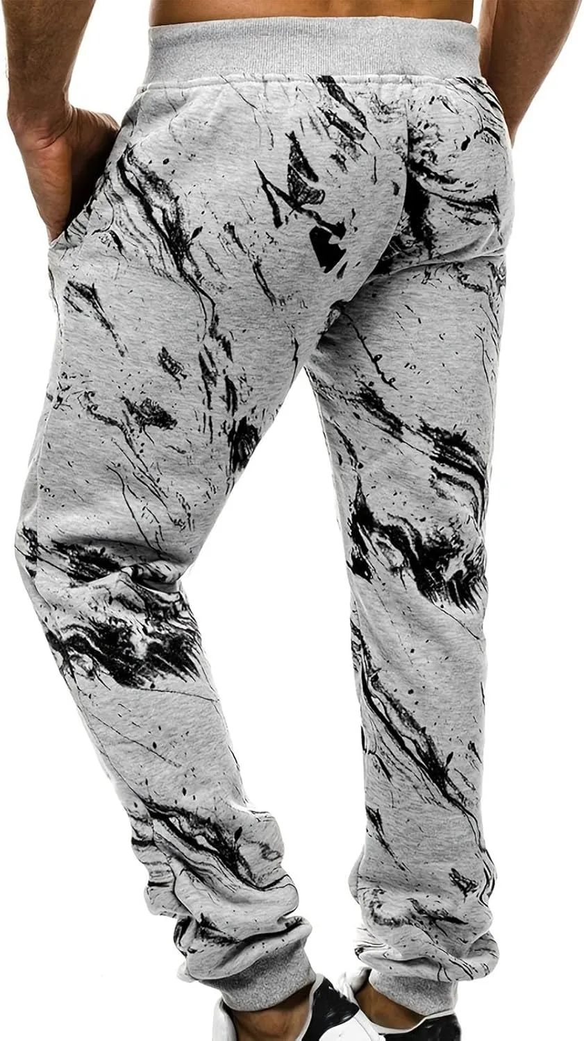 Men's Pants Fashion Casual Printed Drawstring Elastic Waist Joggers Trendy 2025 Sports Lightweight Slim Fit Pants