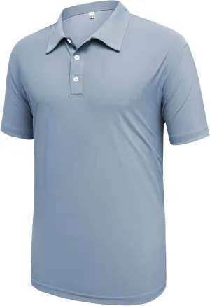 Mens Polo Shirts Collar Short Sleeve Golf Shirt Quicky Dry Moisture Wicking Lightweight Polo T-Shirt