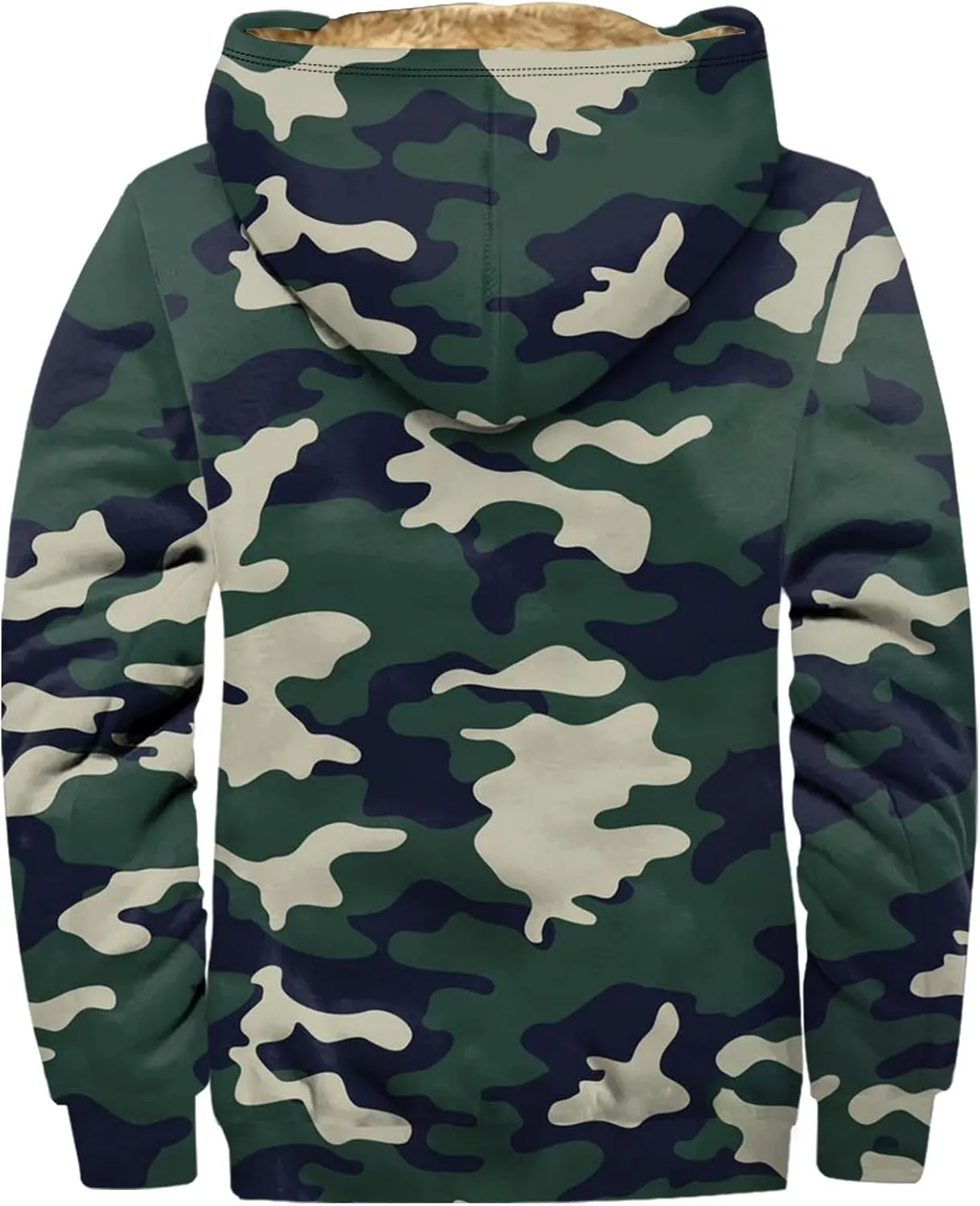 Men's Pullover Winter Workout Fleece Hoodie Jackets Full Zip Wool Warm Thick Coats