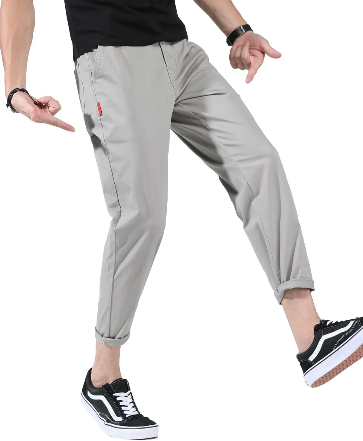 Men's Slim-Fit Casual Stretch Flat Front Khaki Pant Standard and Big & Tall Sizes Chino Pant