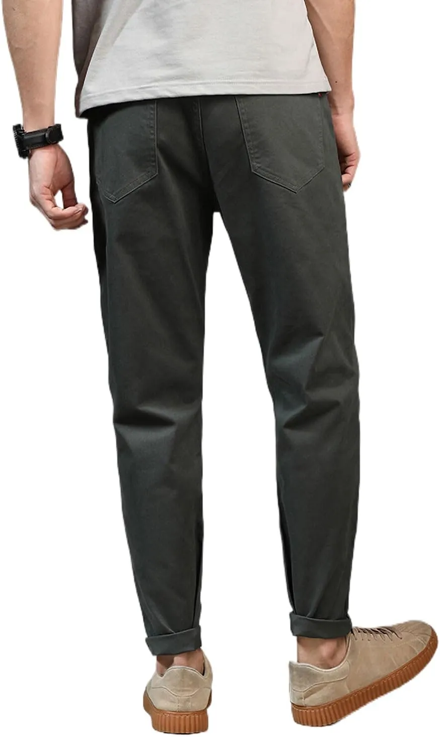 Men's Slim-Fit Casual Stretch Flat Front Khaki Pant Standard and Big & Tall Sizes Chino Pant