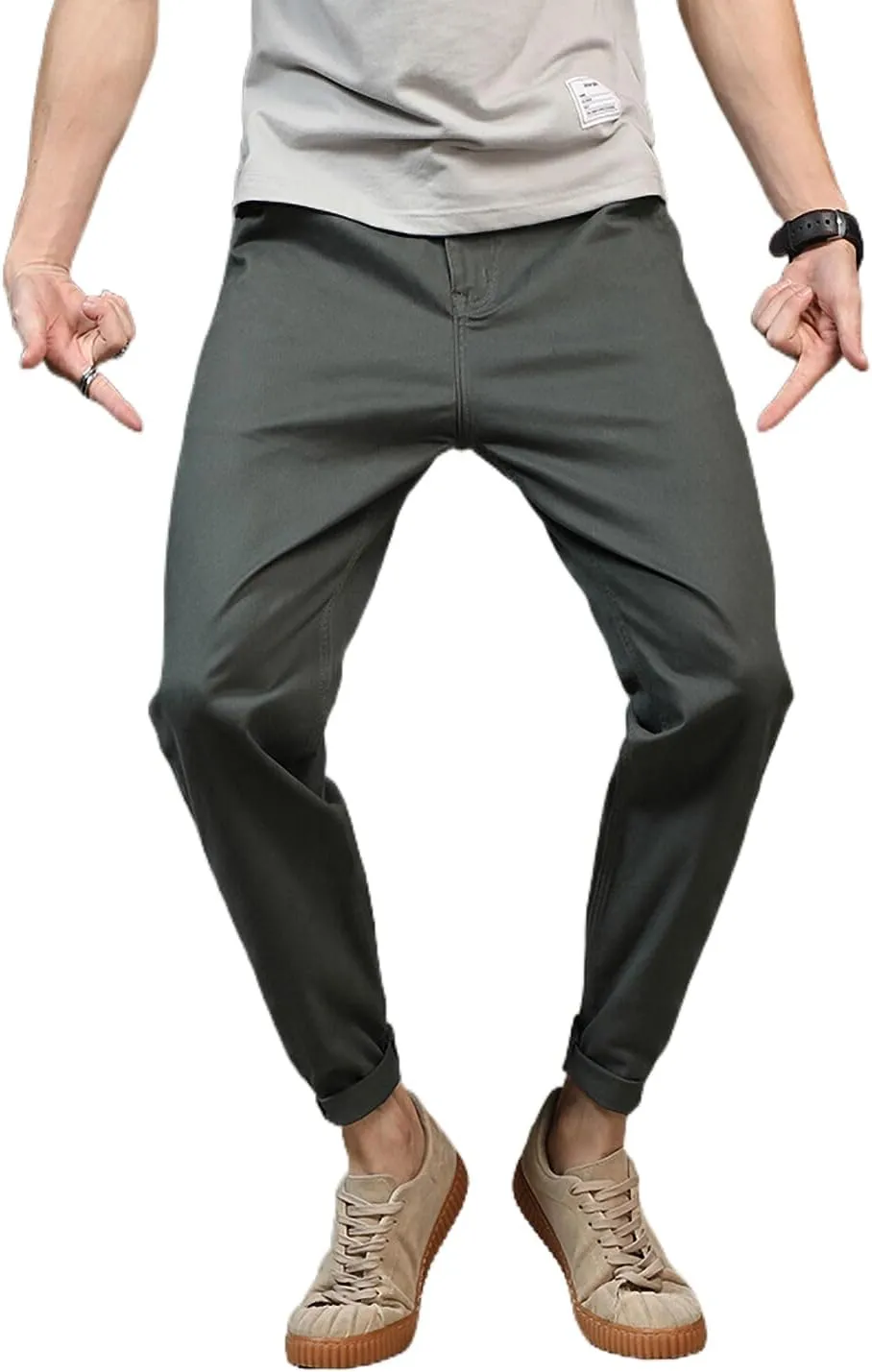 Men's Slim-Fit Casual Stretch Flat Front Khaki Pant Standard and Big & Tall Sizes Chino Pant