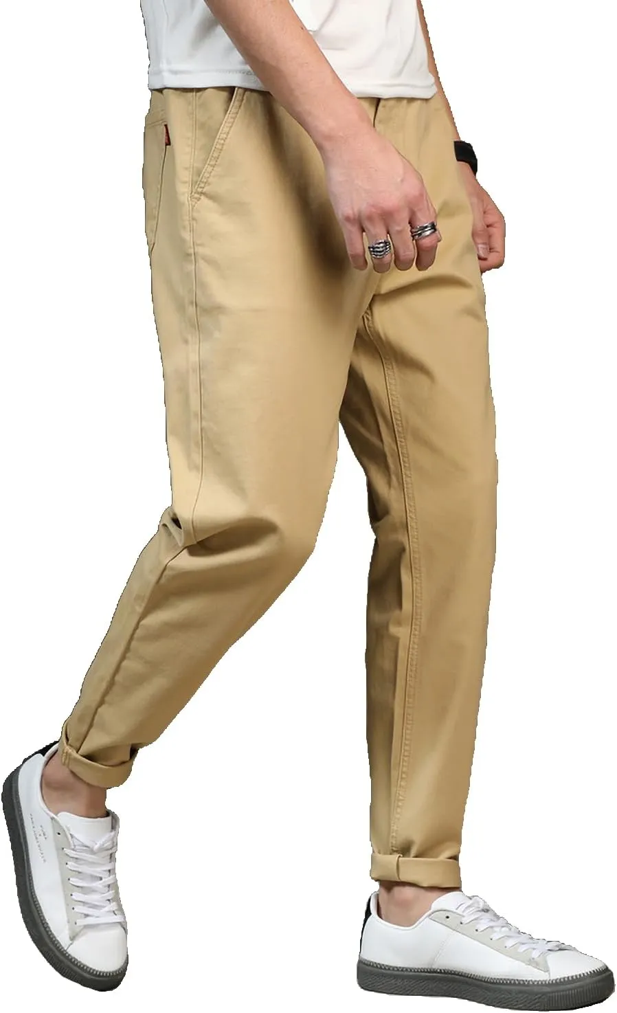 Men's Slim-Fit Casual Stretch Flat Front Khaki Pant Standard and Big & Tall Sizes Chino Pant