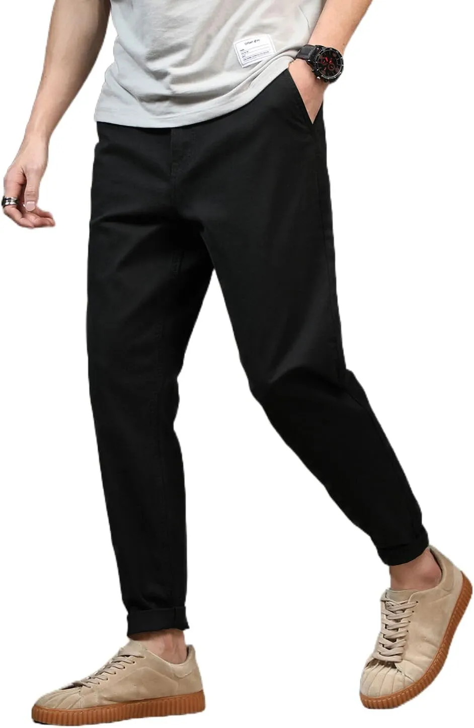 Men's Slim-Fit Casual Stretch Flat Front Khaki Pant Standard and Big & Tall Sizes Chino Pant