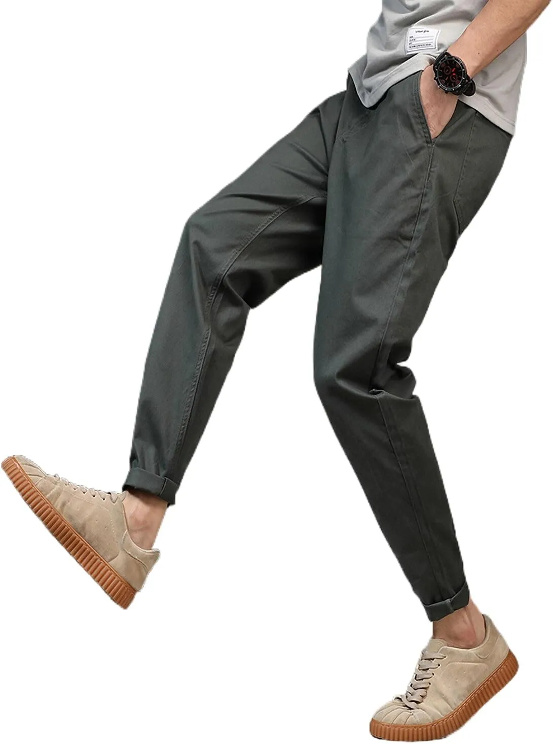 Men's Slim-Fit Casual Stretch Flat Front Khaki Pant Standard and Big & Tall Sizes Chino Pant
