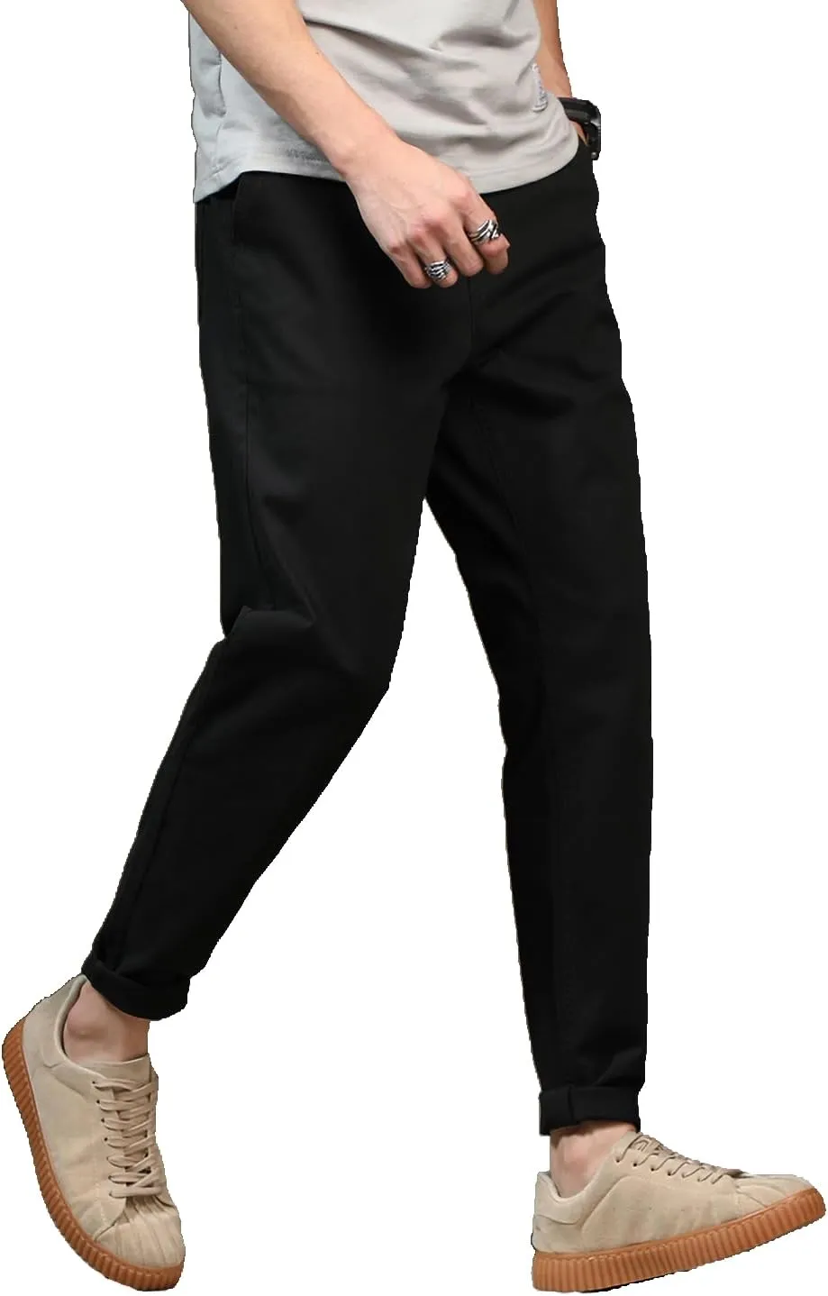Men's Slim-Fit Casual Stretch Flat Front Khaki Pant Standard and Big & Tall Sizes Chino Pant