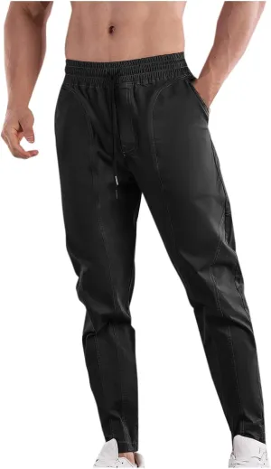 Mens Sports Pants Casual Slim Fit Elastic Waist Sweatpants for Men Outdoor Work Athletic Gym Running Joggers