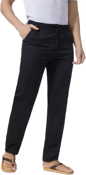 Men's Straight Leg Pleated Work Pants Casual Stretch Waist Solid Trousers Yoga Beach Vacation Slack