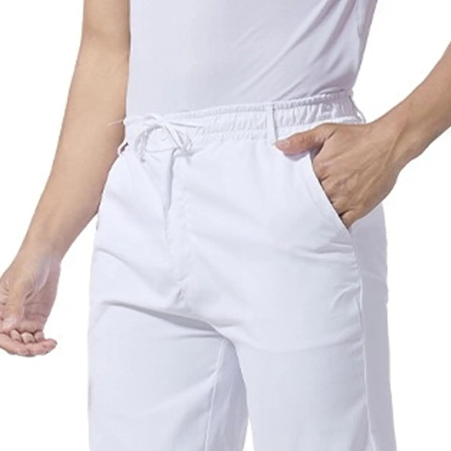 Men's Straight Leg Pleated Work Pants Casual Stretch Waist Solid Trousers Yoga Beach Vacation Slack